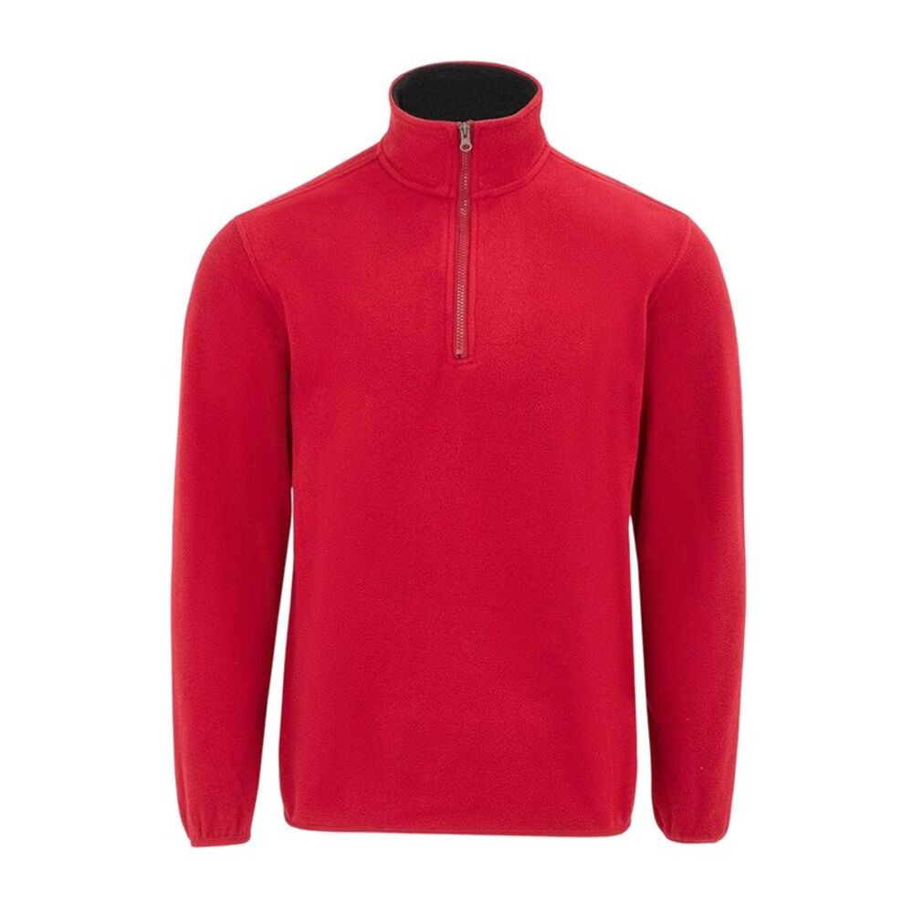Donnay Mens Quarter Zip Fleece Jacket / Red